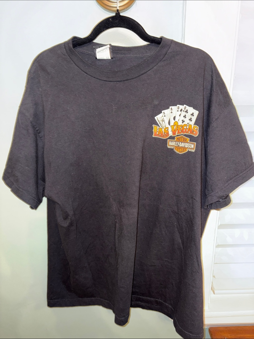 Harley Davidson Las Vegas Nevada Poker Casino Graphic T-Shirt XL Black